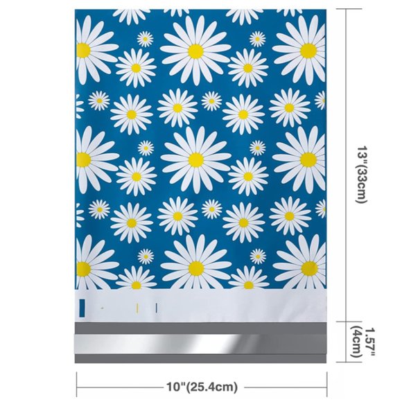 (20) 10x13 Daisies Blue Poly Mailers - Picture 3 of 5